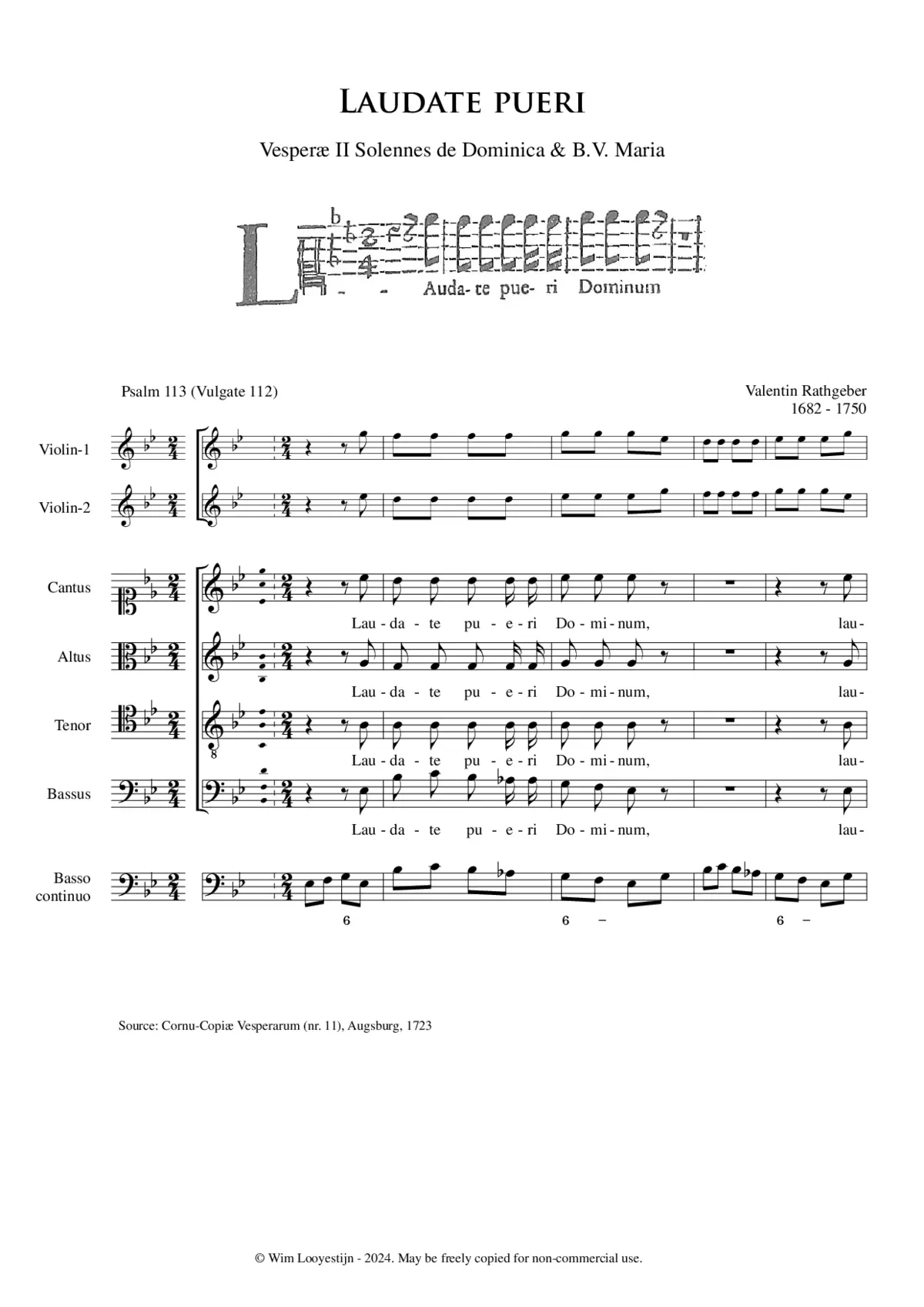 Laudate pueri Op. II, No. 11 - Page 1