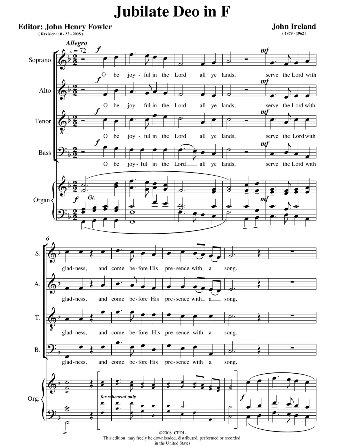 Jubilate Deo in F Major - Page 1