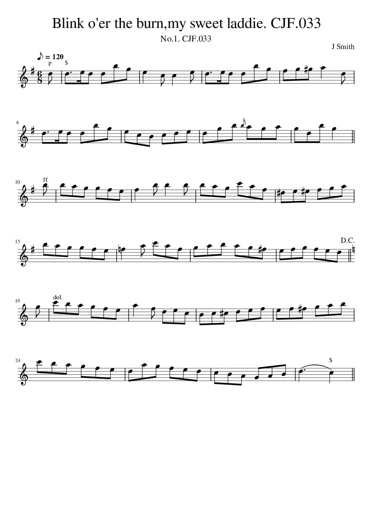 Blink o'er the burnmy sweet laddie. CJF.033 - Page 1