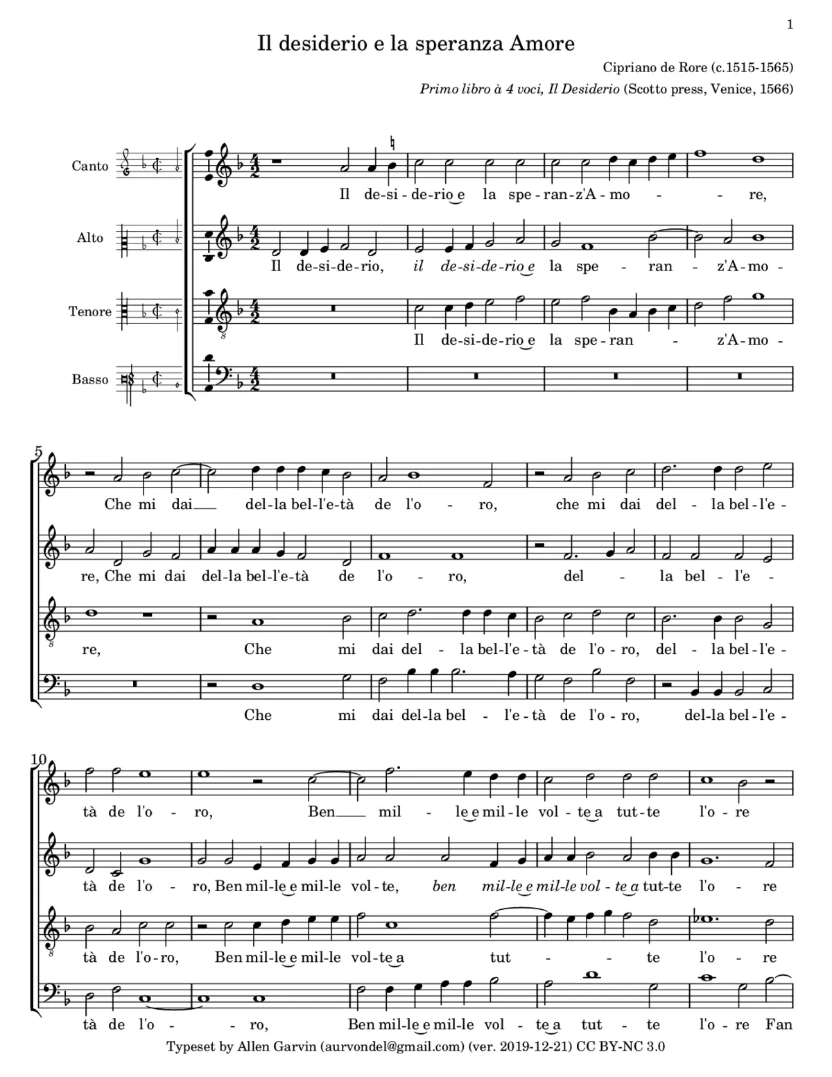 Il desiderio e la speranza Amore - Page 1