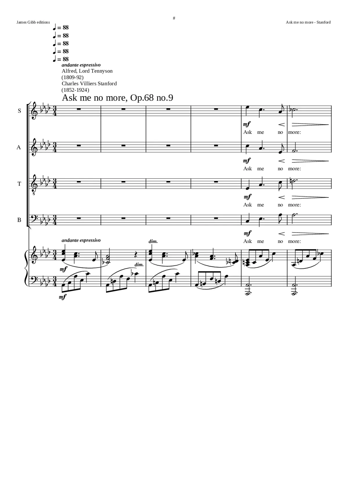 Ask me no more Op. 68:9 - Page 1