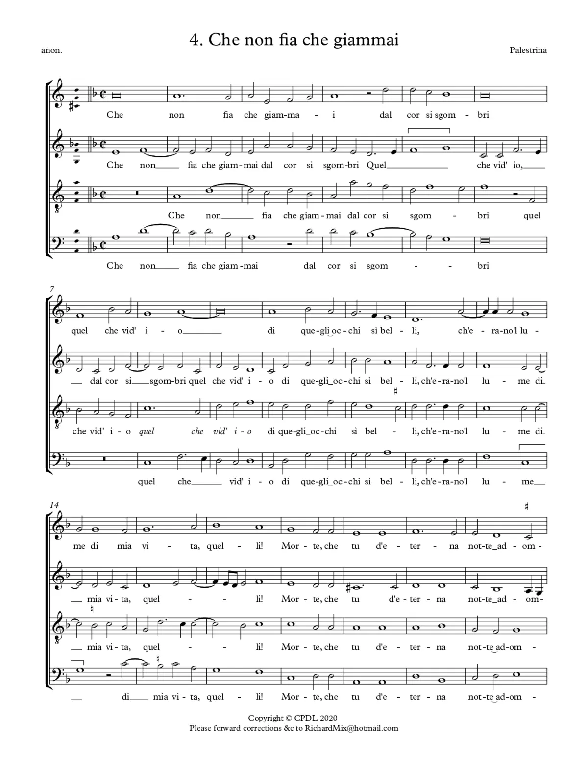 Che non fia que giammai - Page 1