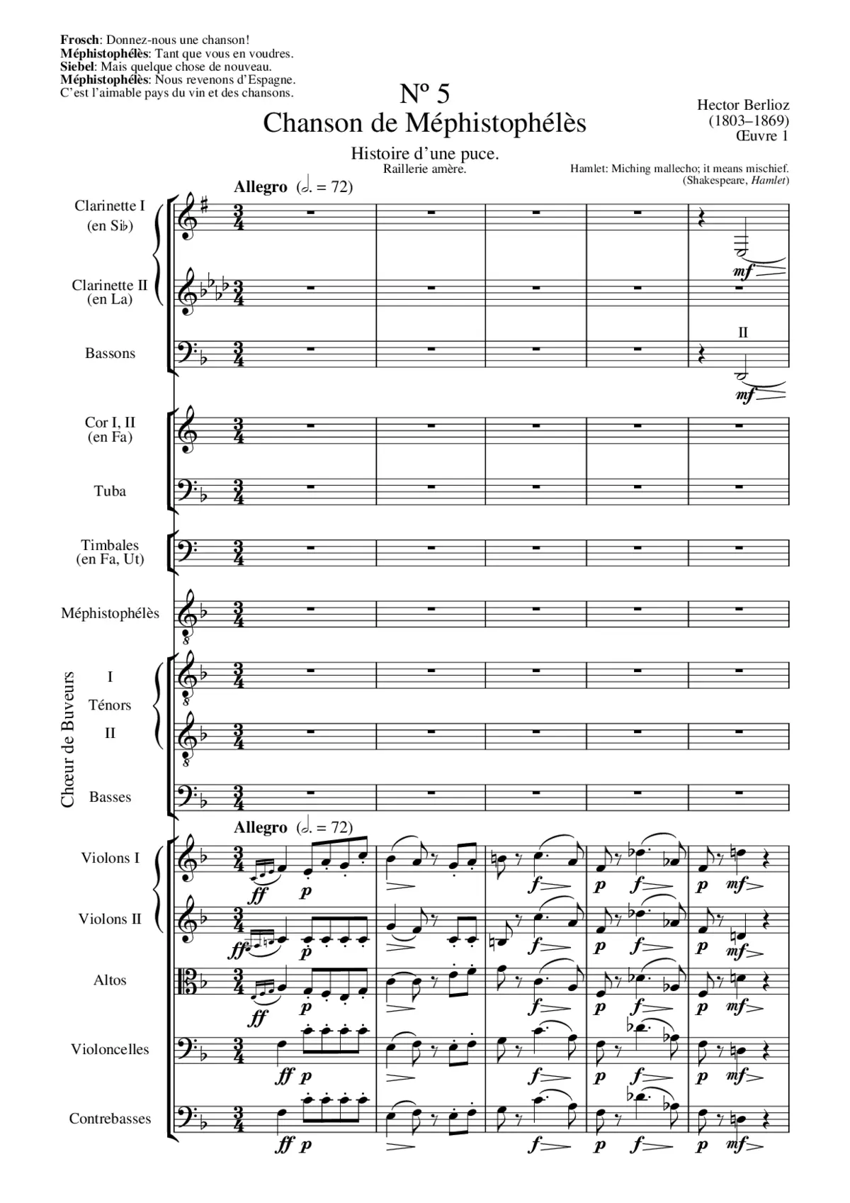 Chanson de Méphistophélès: Histoire d'une puce (No. 5 from 'Faust') - Page 1