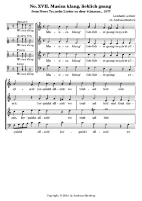 Musica klang, lieblich gsang