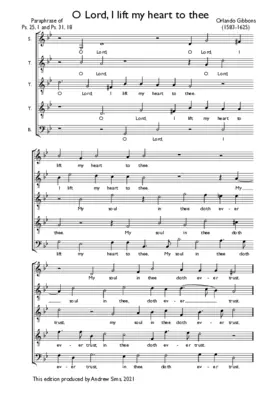 O Lord, I lift my heart to Thee