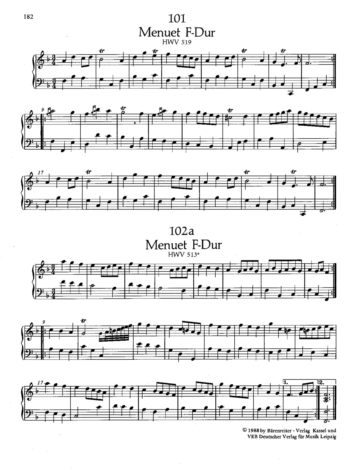 Minuet in F major, HWV 519 - Page 1