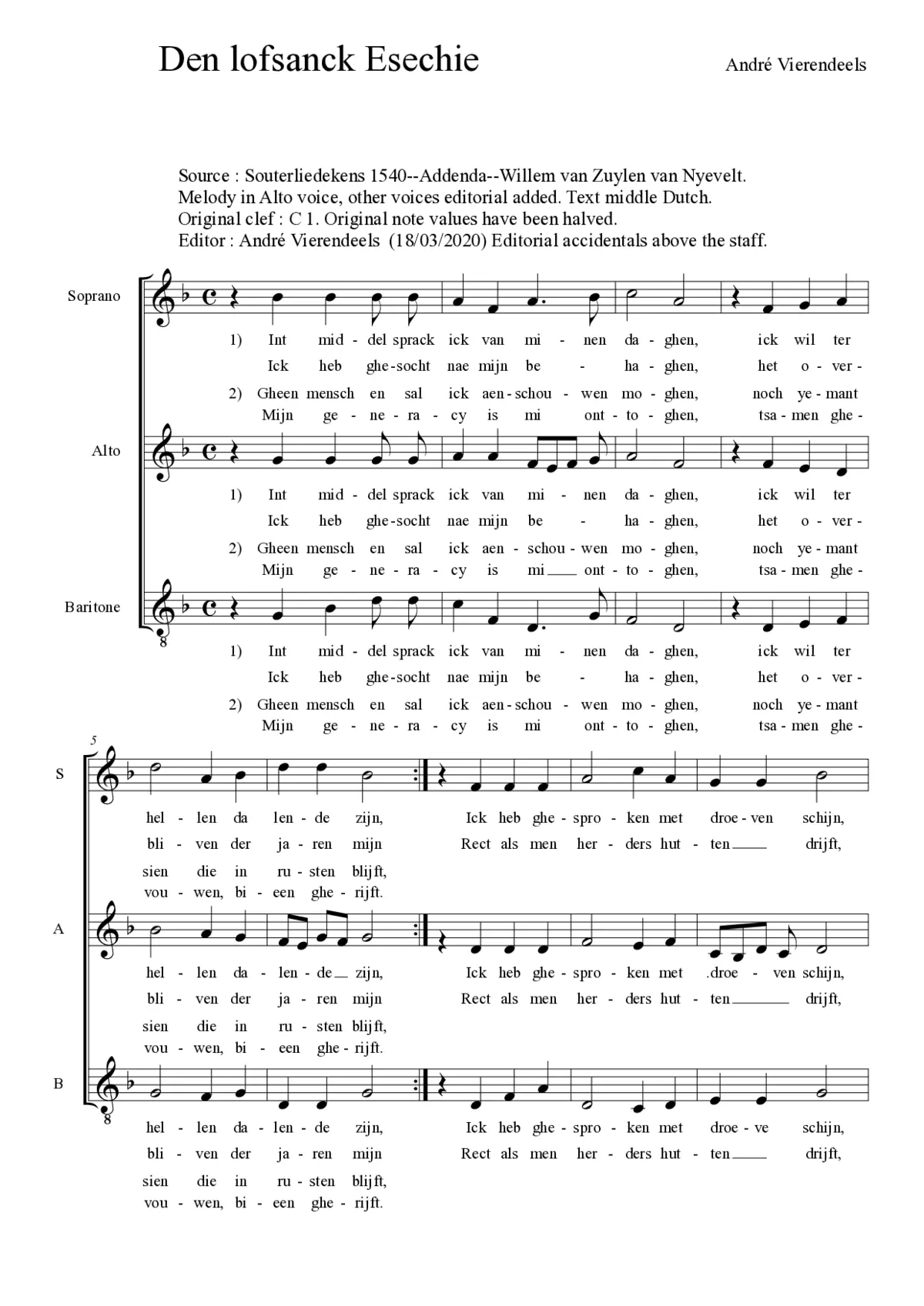 Den lofsanck Esechie - Page 1