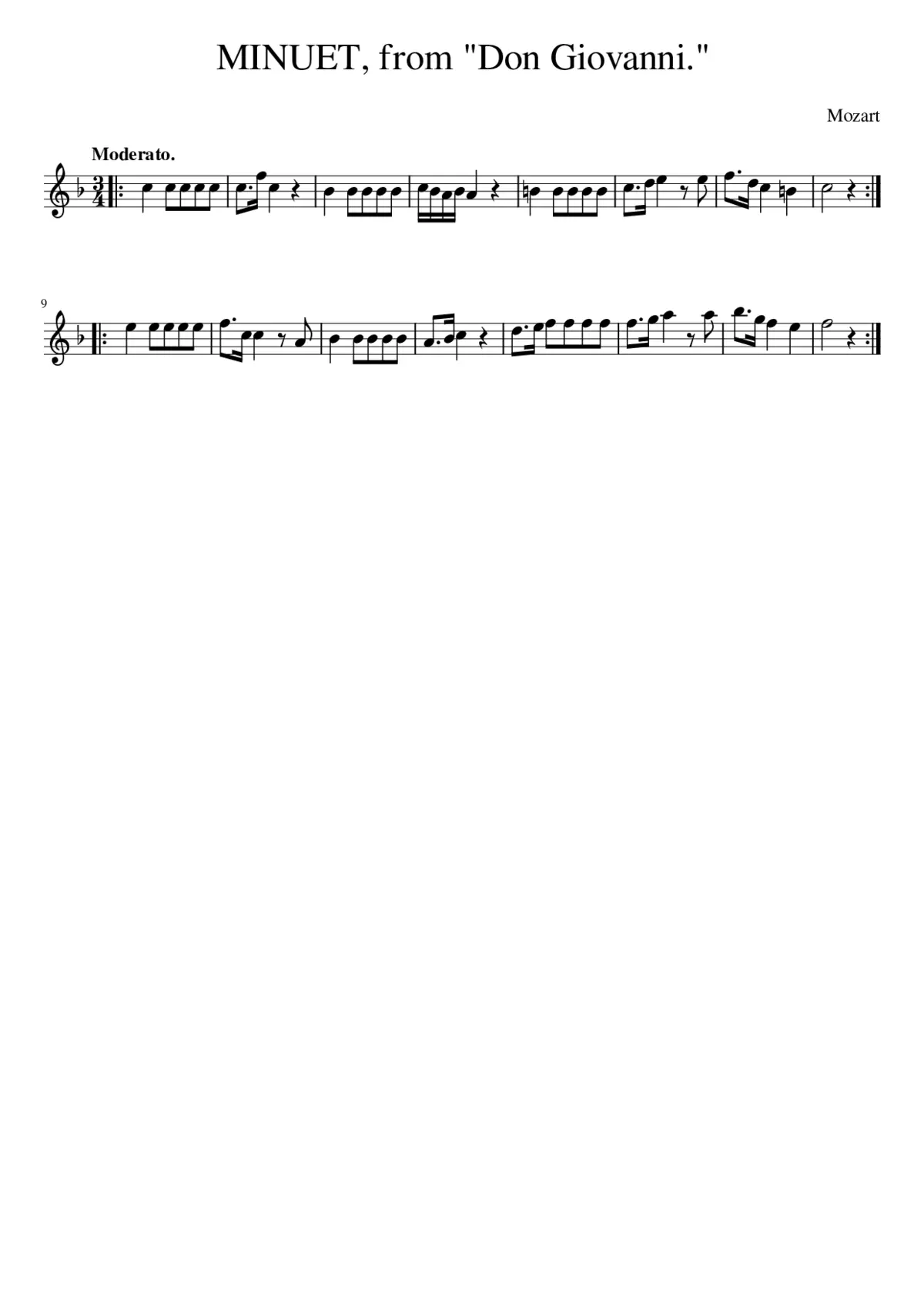 MINUET from Don Giovanni. - Page 1