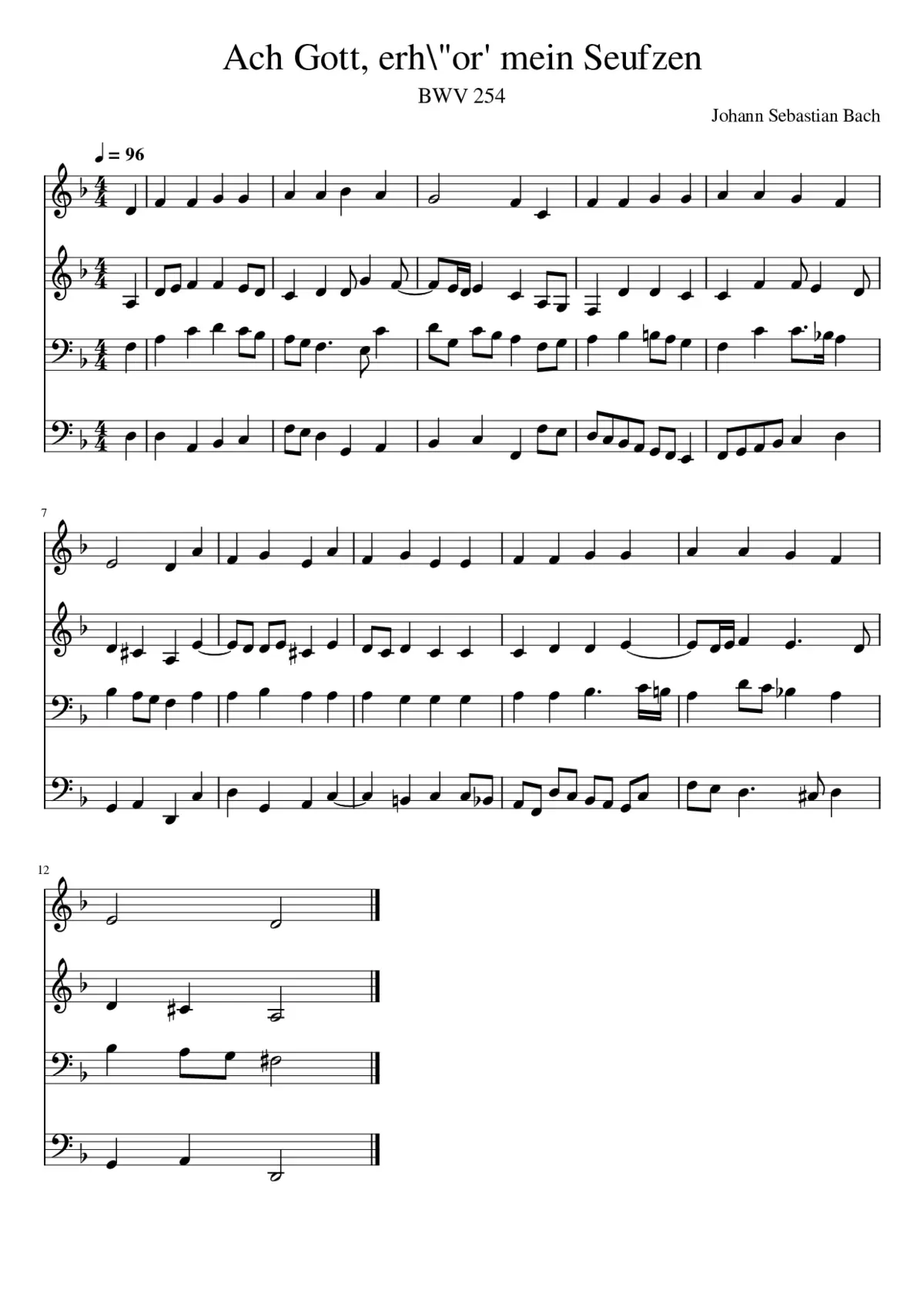 Ach Gott erhör' mein Seufzen und Wehklagen - Page 1