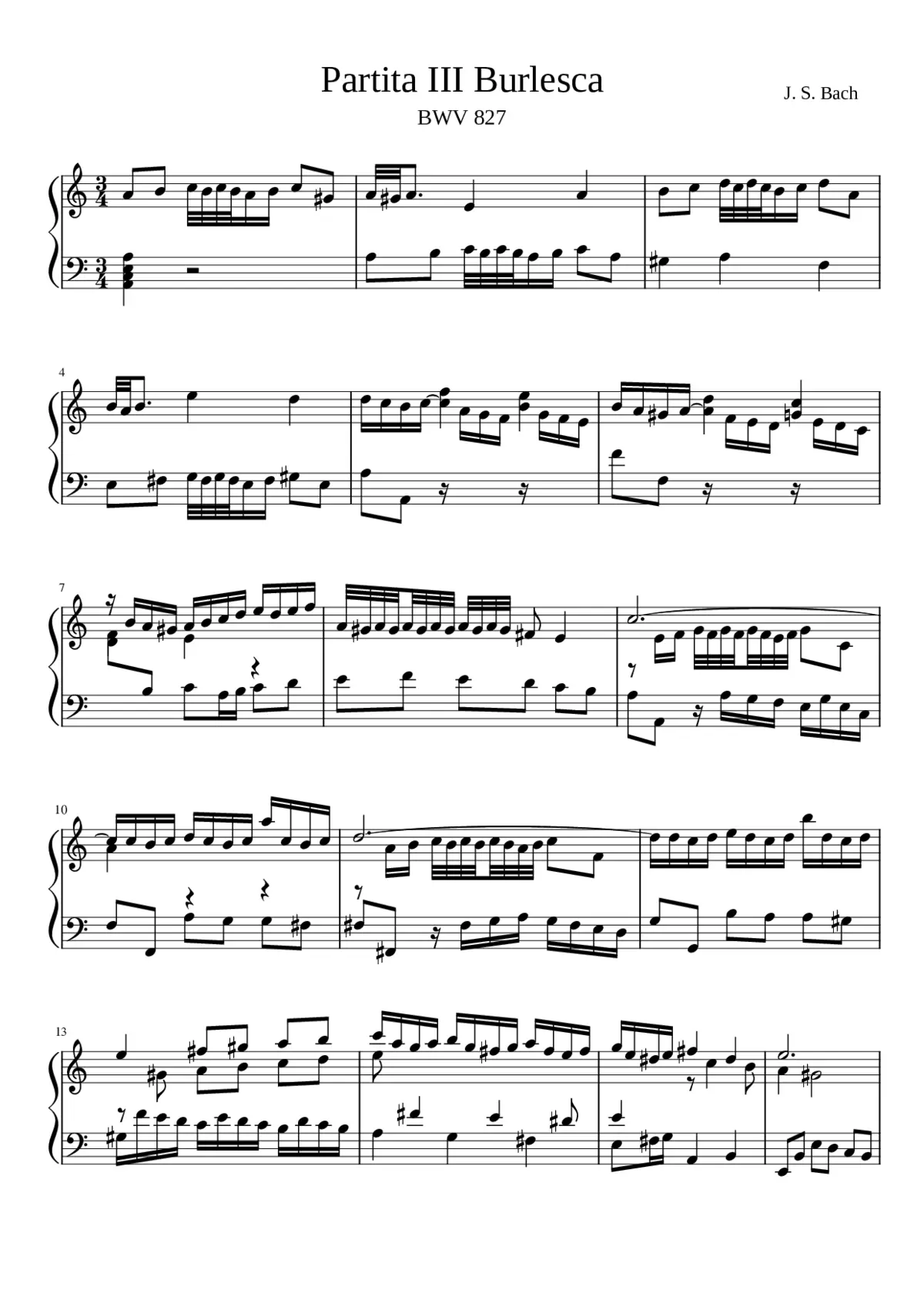 Partita in A minor BWV 827 - Page 1