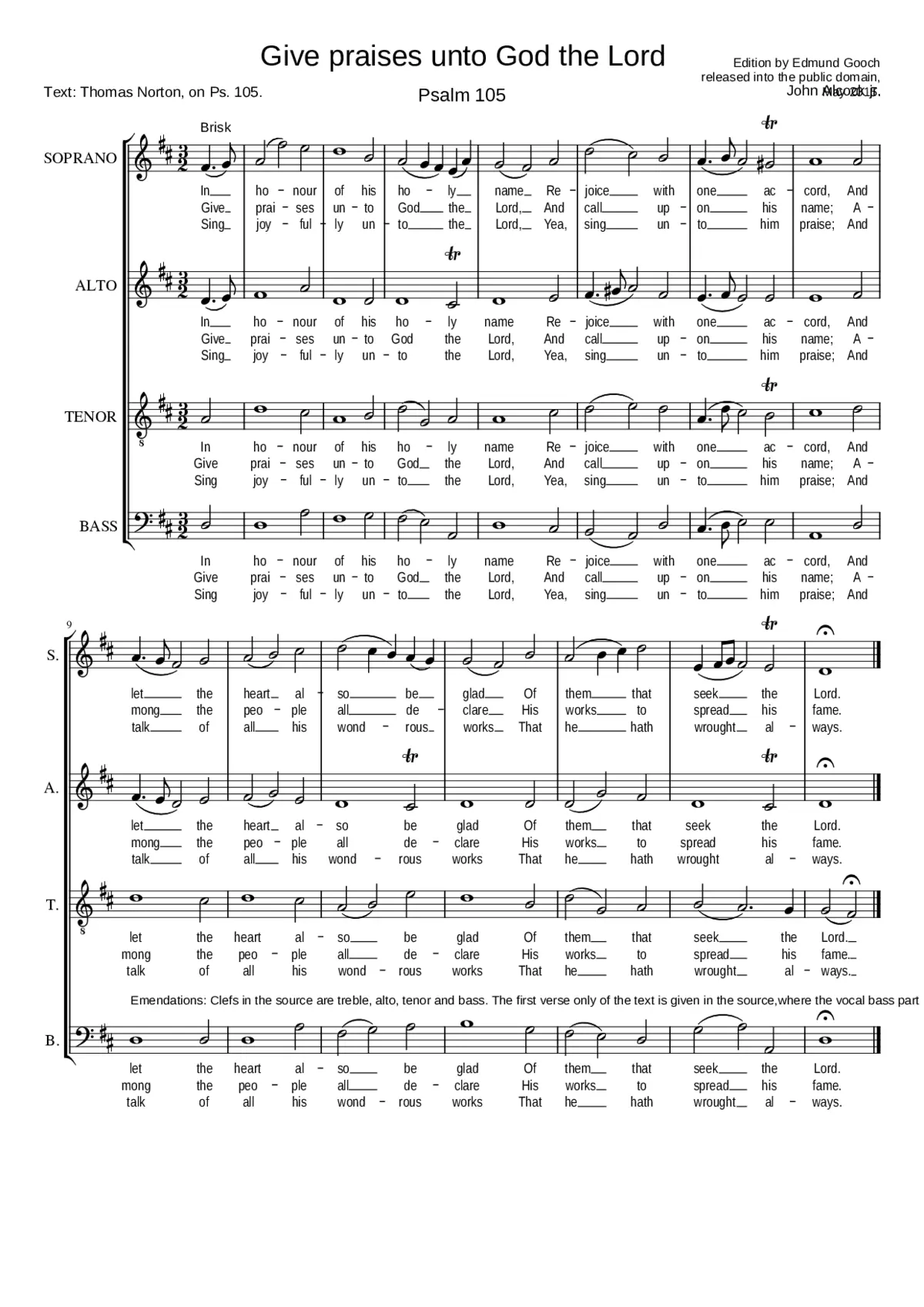 Give praises unto God the Lord - Page 1