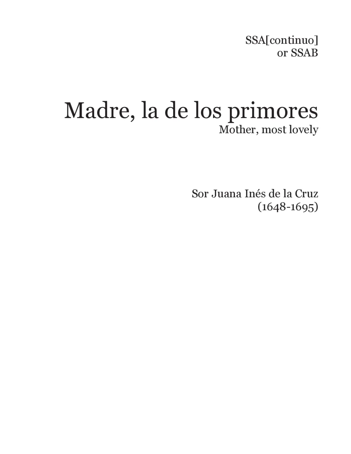 Madre, la de los primores - Page 1