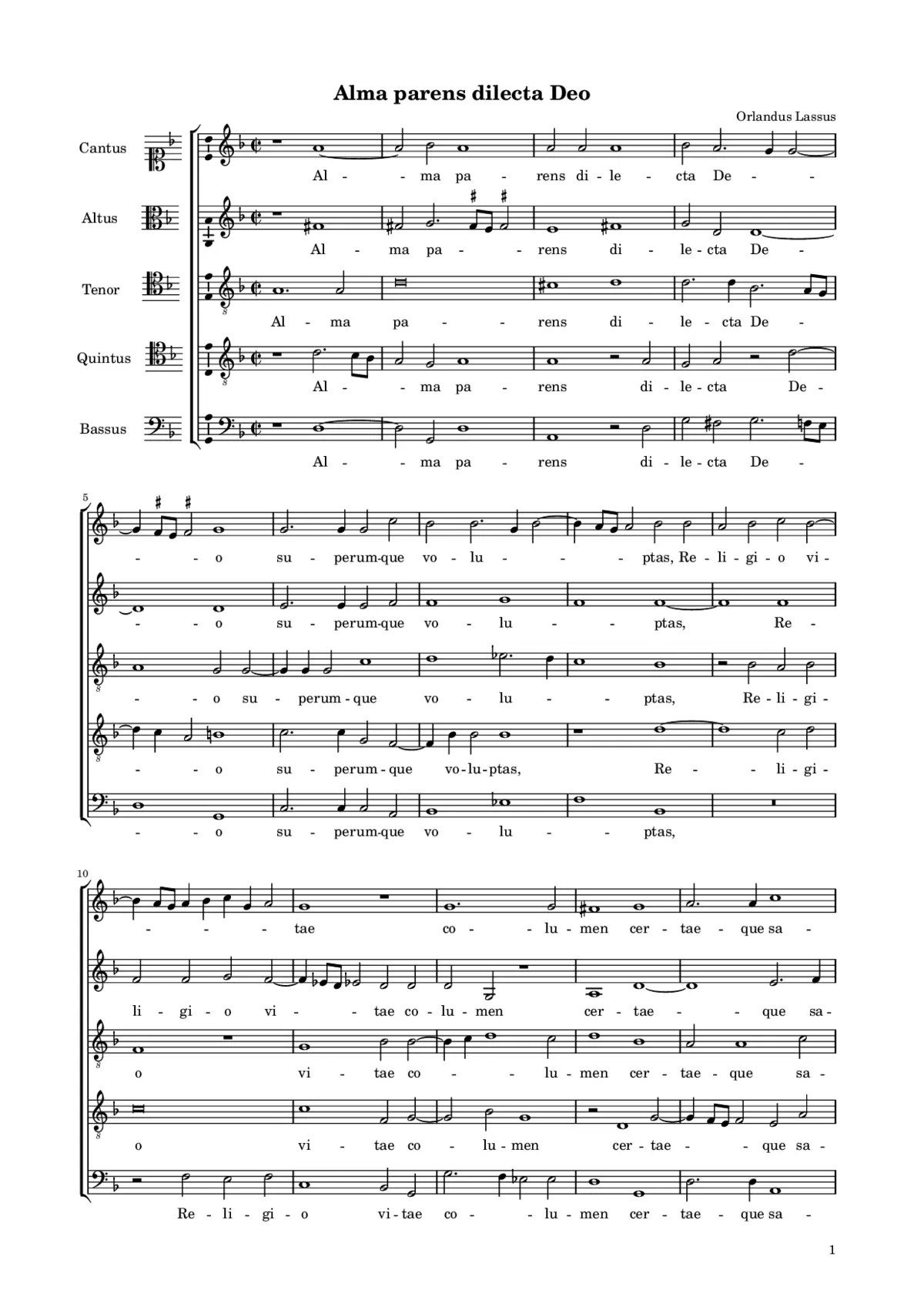 Alma parens dilecta Deo - Page 1