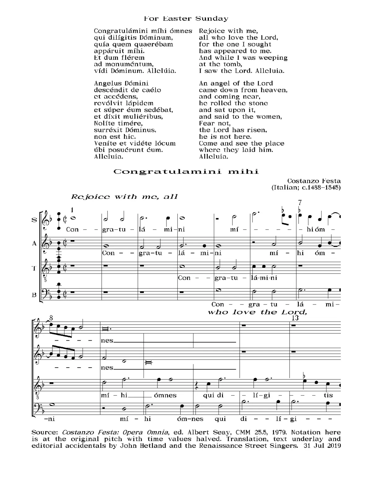 Congratulamini mihi - Page 1