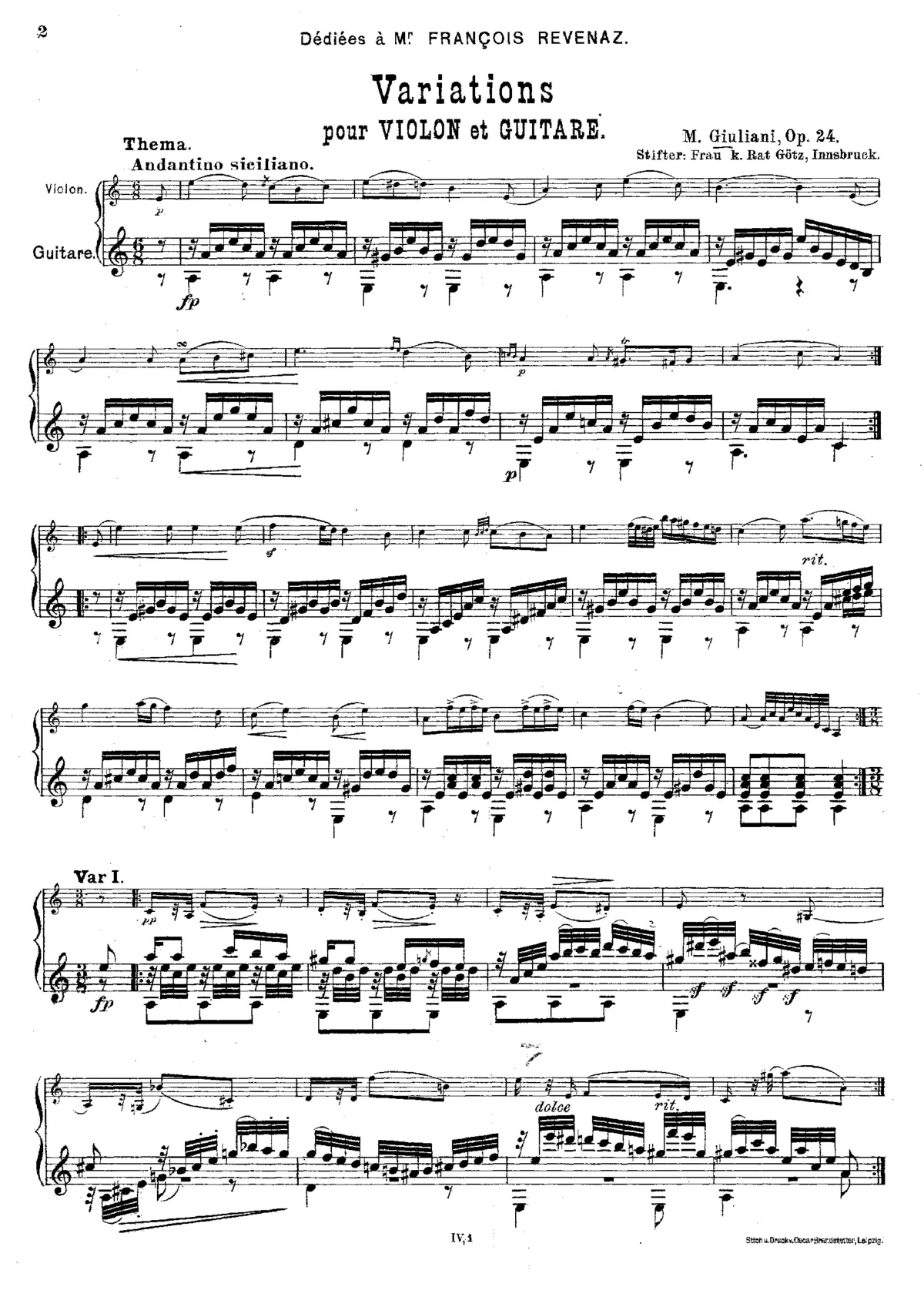 Variations for Violin and Guitar - Page 1