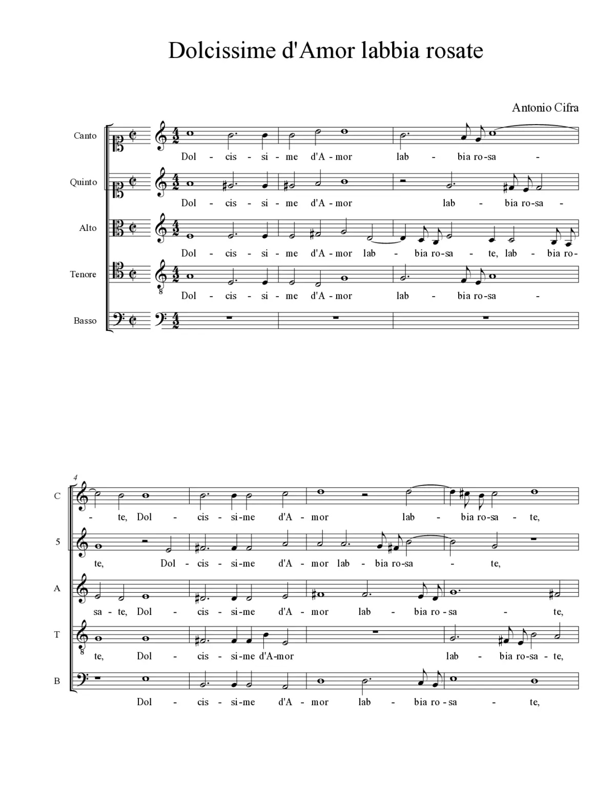 Dolcissime d'Amor labbia rosate - Page 1