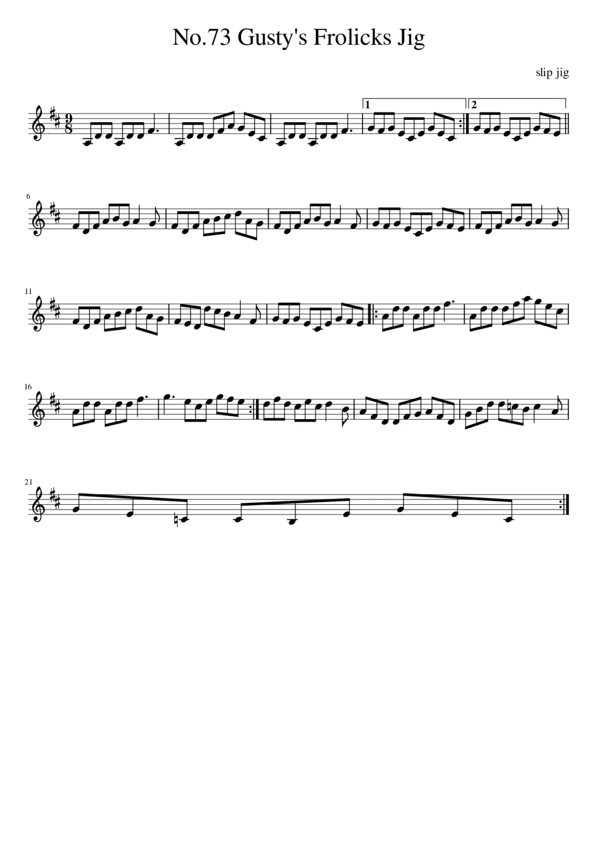 No.73 Gusty's Frolicks Jig - Page 1