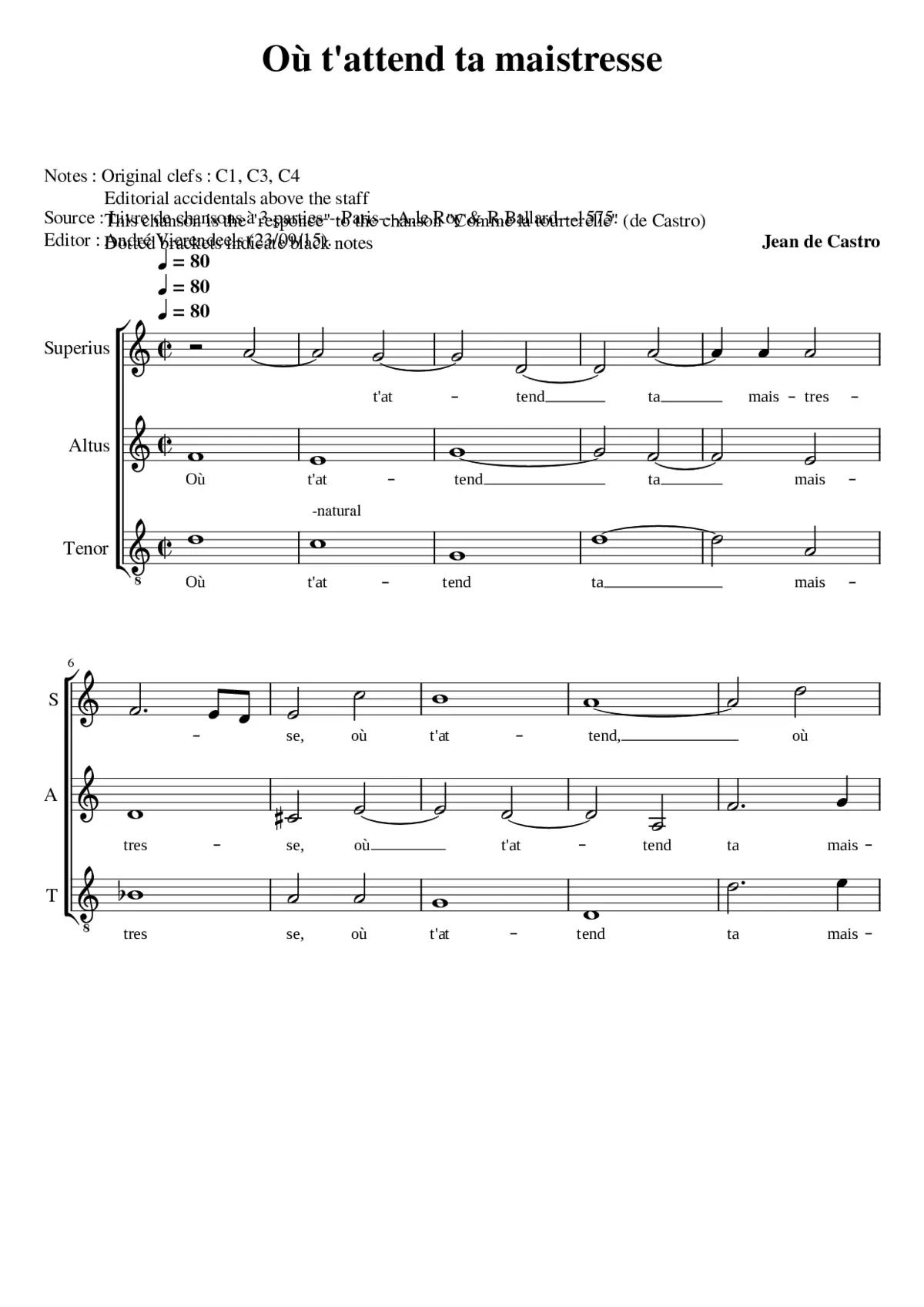 Où t'attend ta maistresse - Page 1