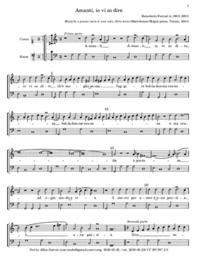 Amanti, io vi so dire