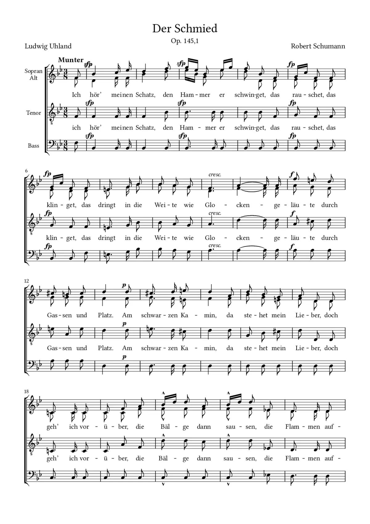Der Schmied, Op. 145, No. 1 - Page 1
