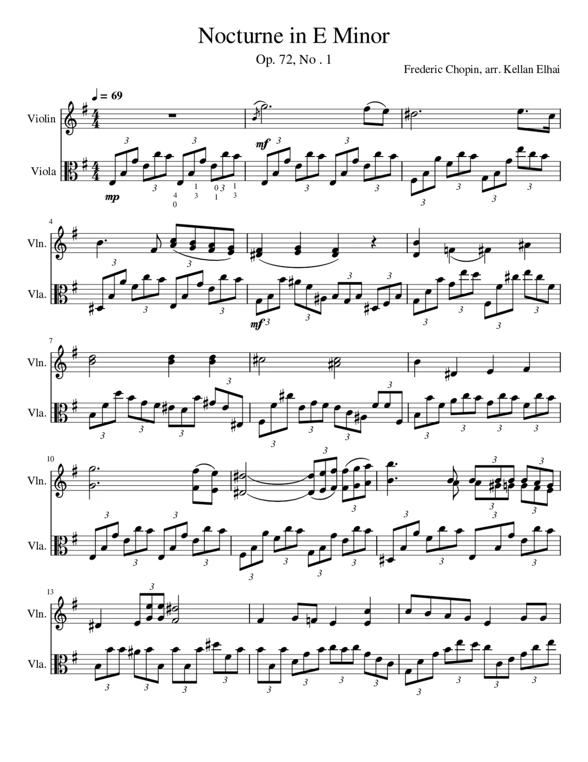 Nocturne in E Minor - Page 1