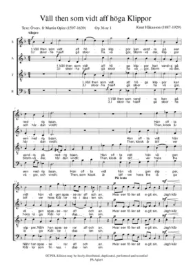 Väll then som vidt aff höga Klippor