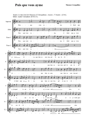 Puis que vous ayme