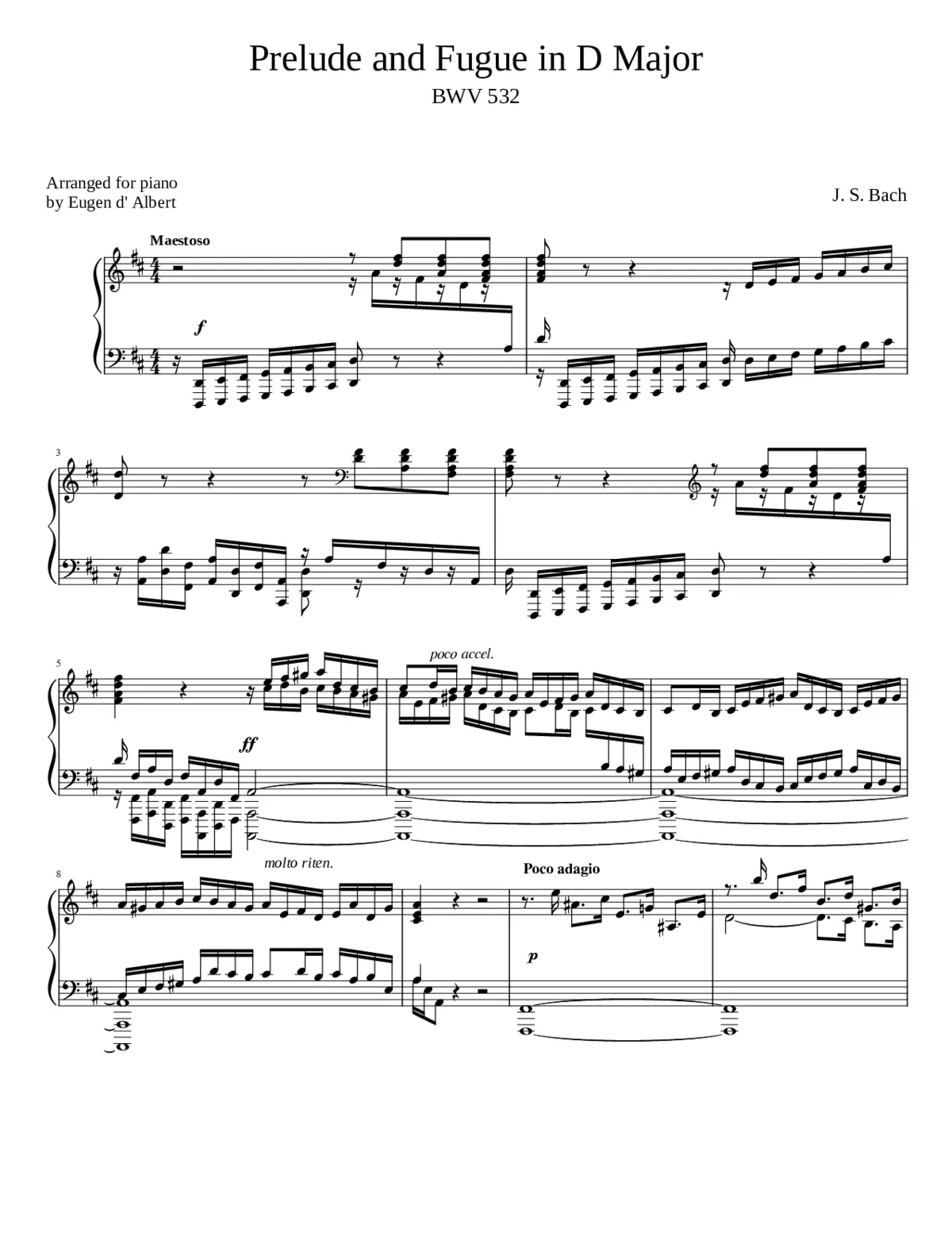 Prelude and Fugue in D major BWV 532 - Page 1