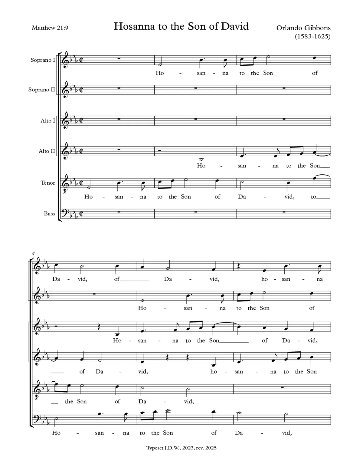 Hosanna to the Son of David - Page 1