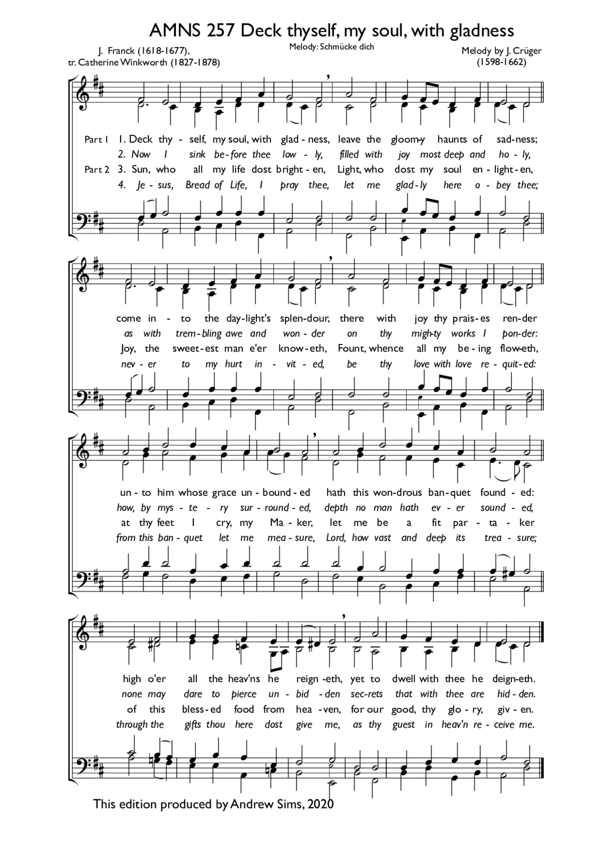 Deck thyself, my soul, with gladness - Page 1