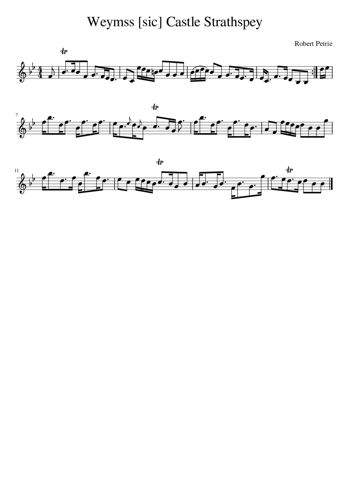 Weymss [sic] Castle Strathspey - Page 1