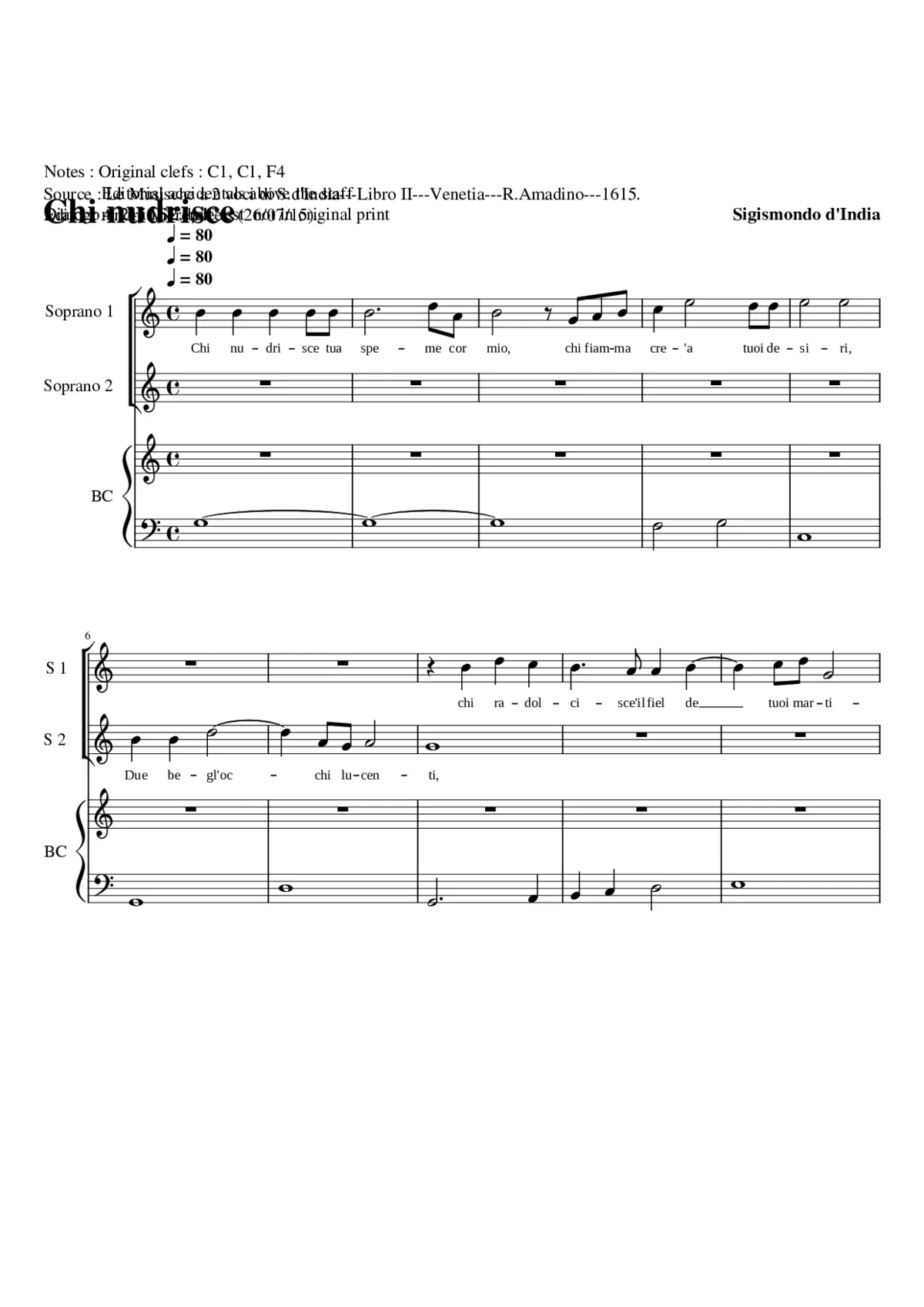 Chi nudrisce tua speme - Page 1