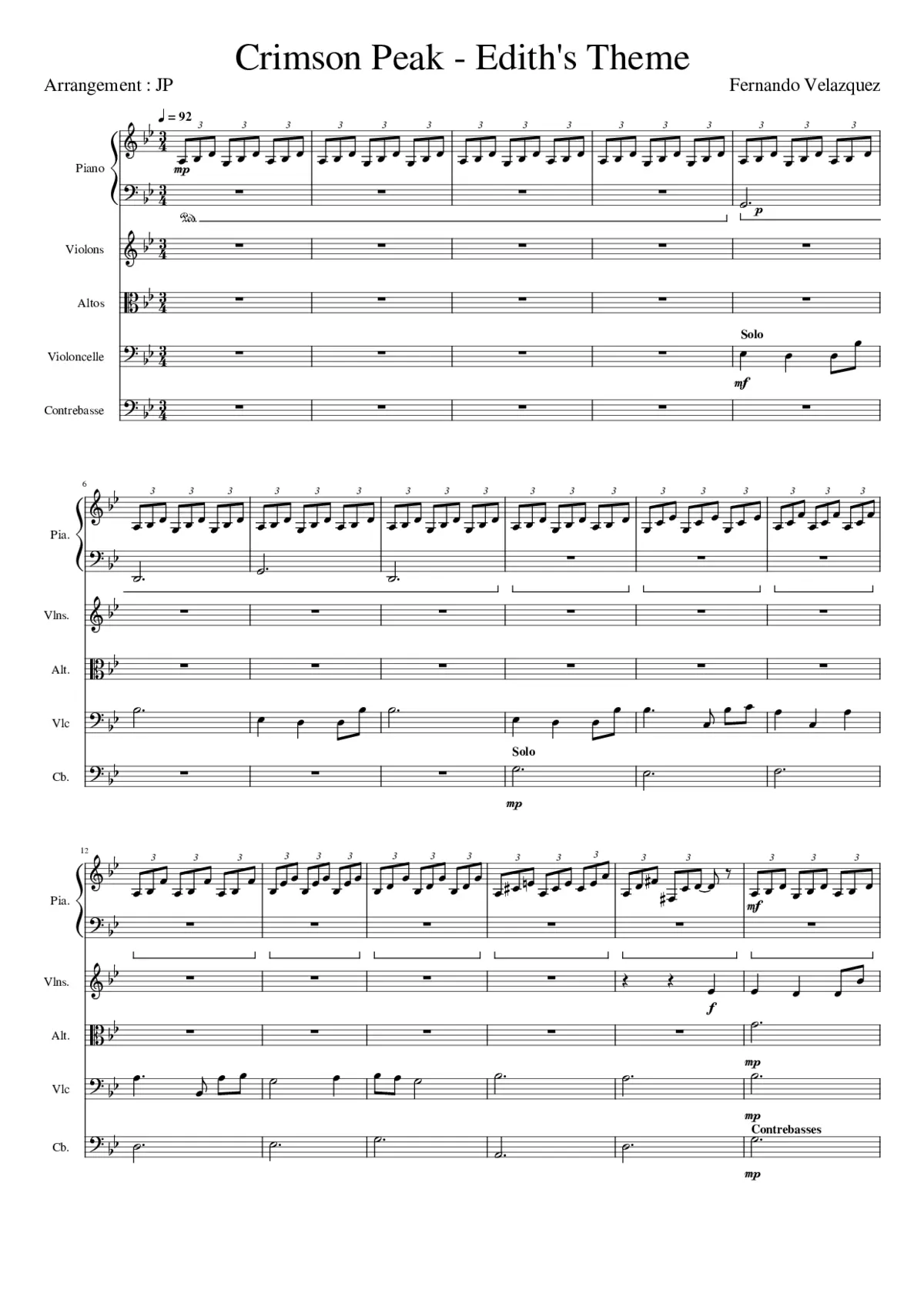 Crimson Peak - Edith's Theme - Page 1