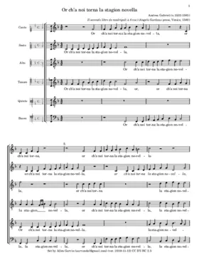 Or ch'a noi torna la stagion novella