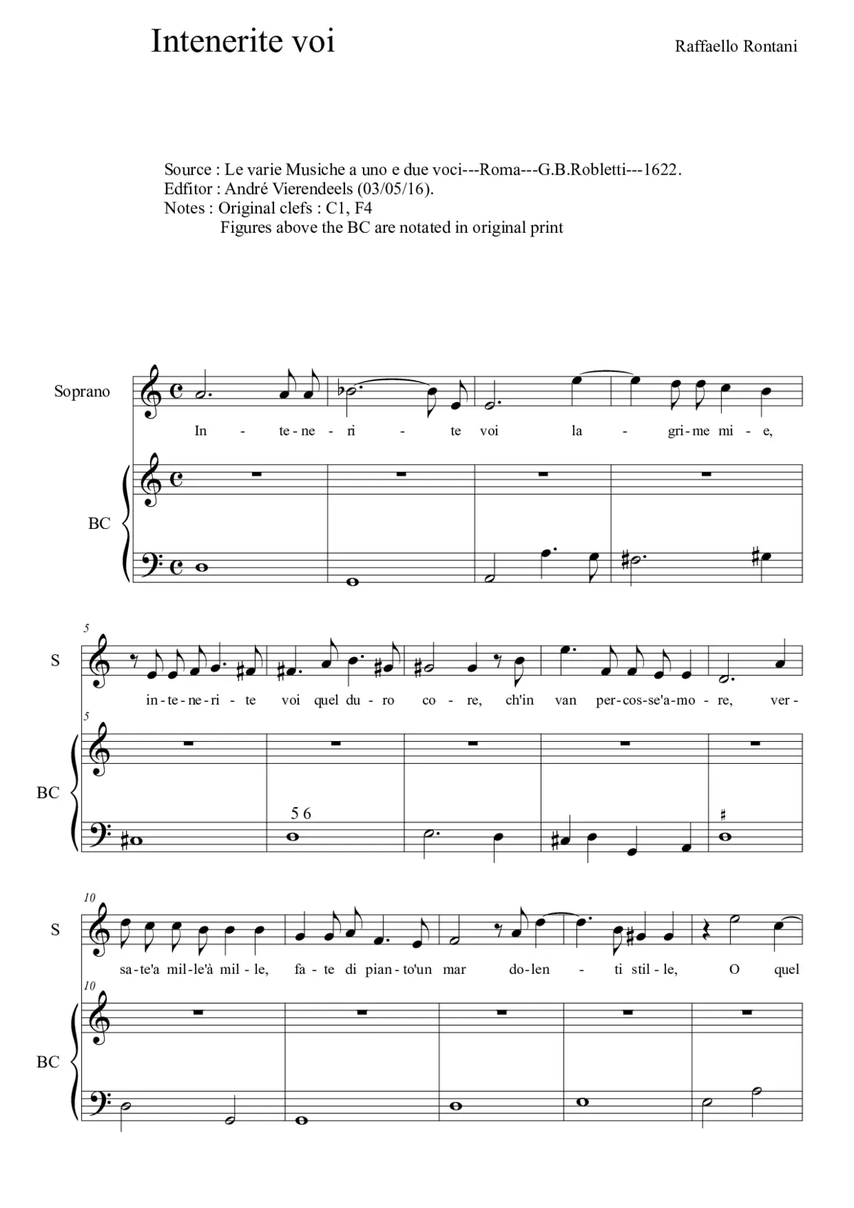 Intenerite voi lagrime mie - Page 1