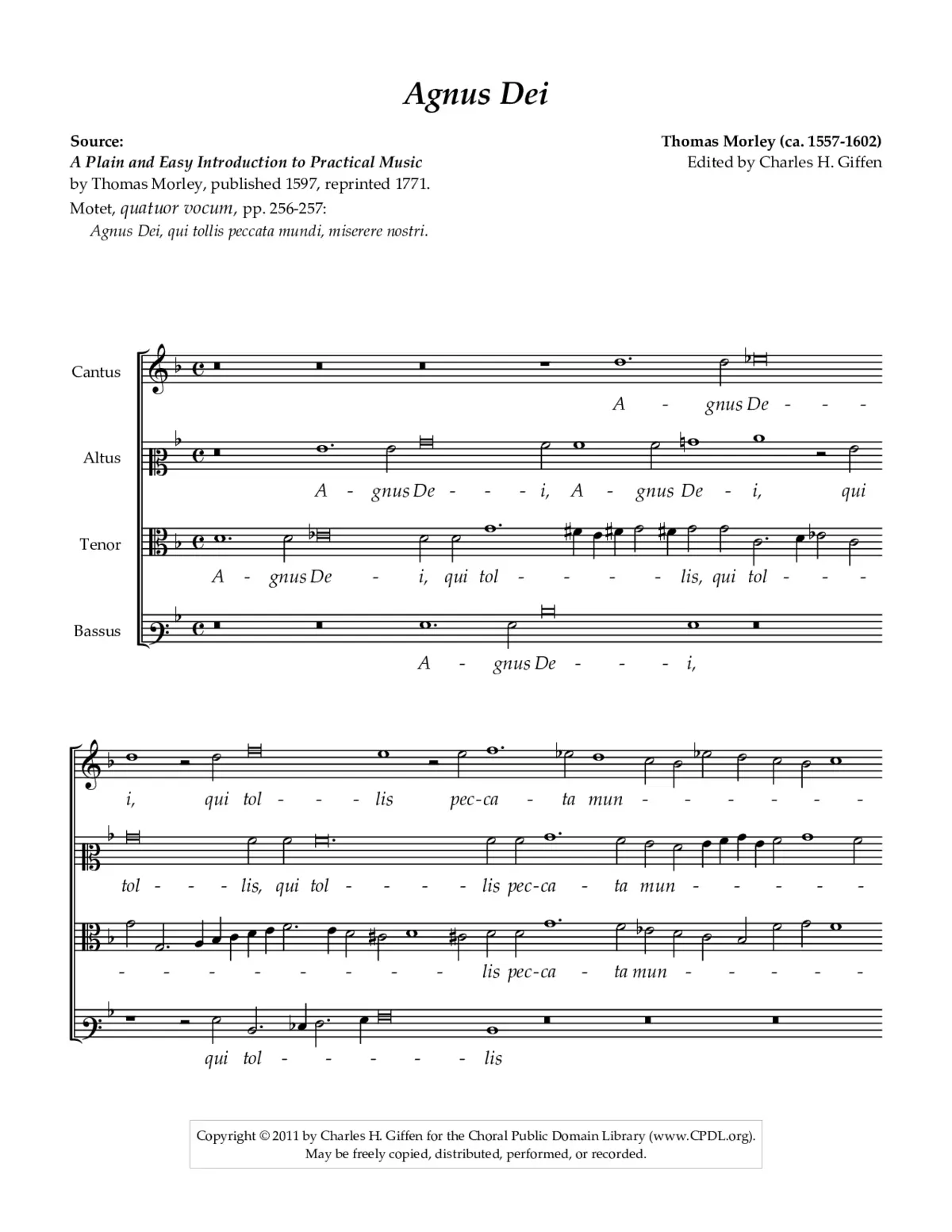 Agnus Dei - Page 1