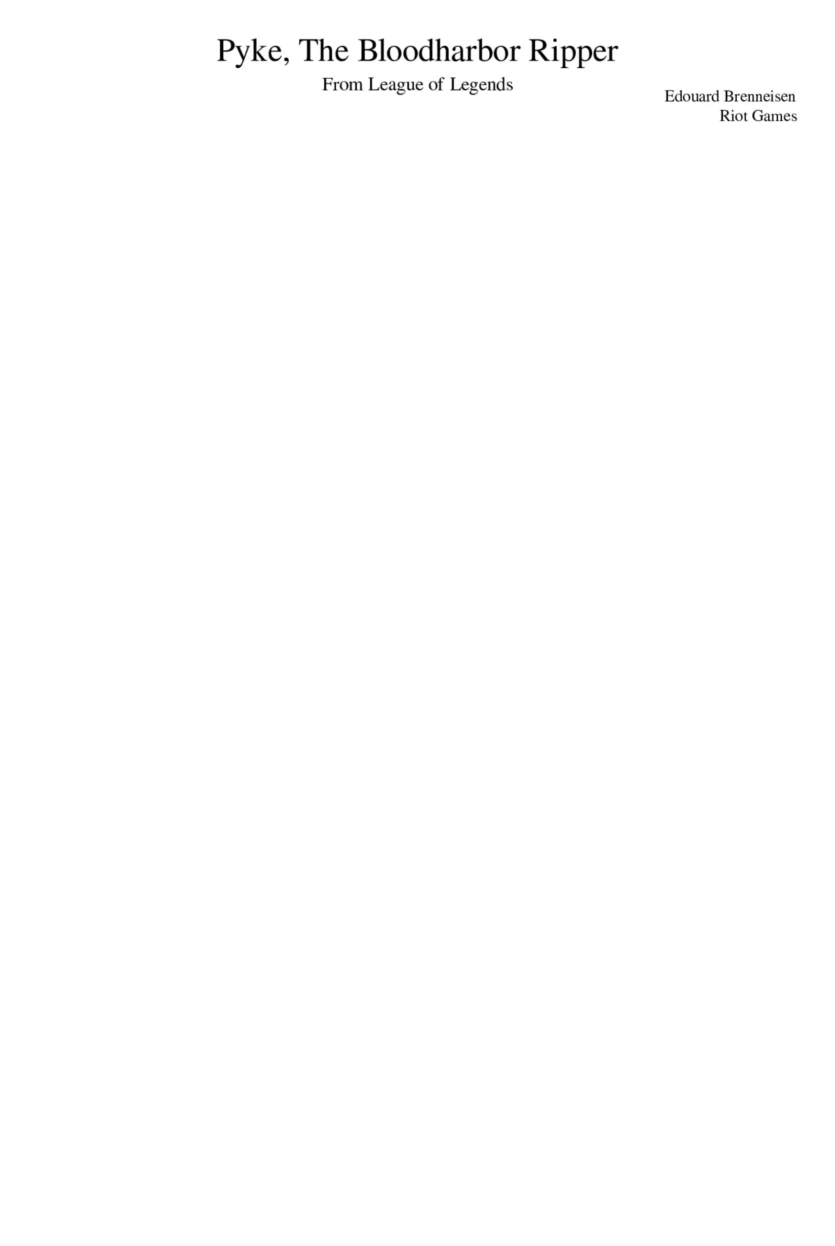 Pyke the Bloodharbor Ripper - Page 1