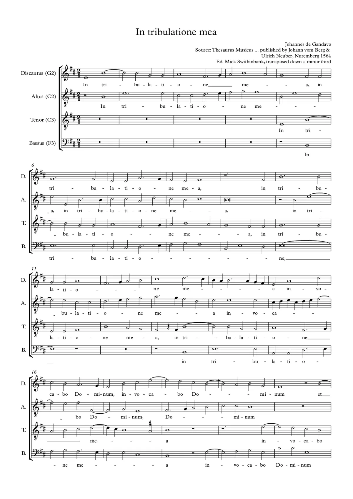 In tribulatione mea - Page 1