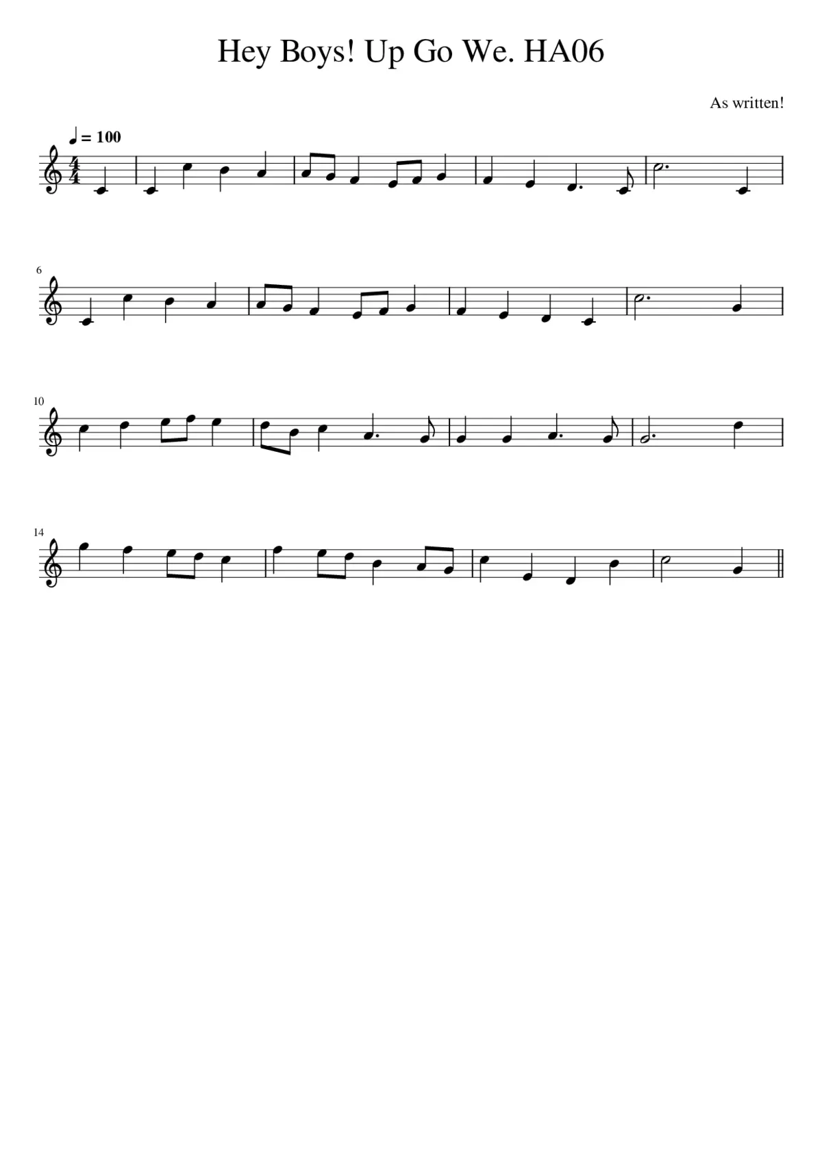 Hey Boys! Up Go We. HA06 - Page 1