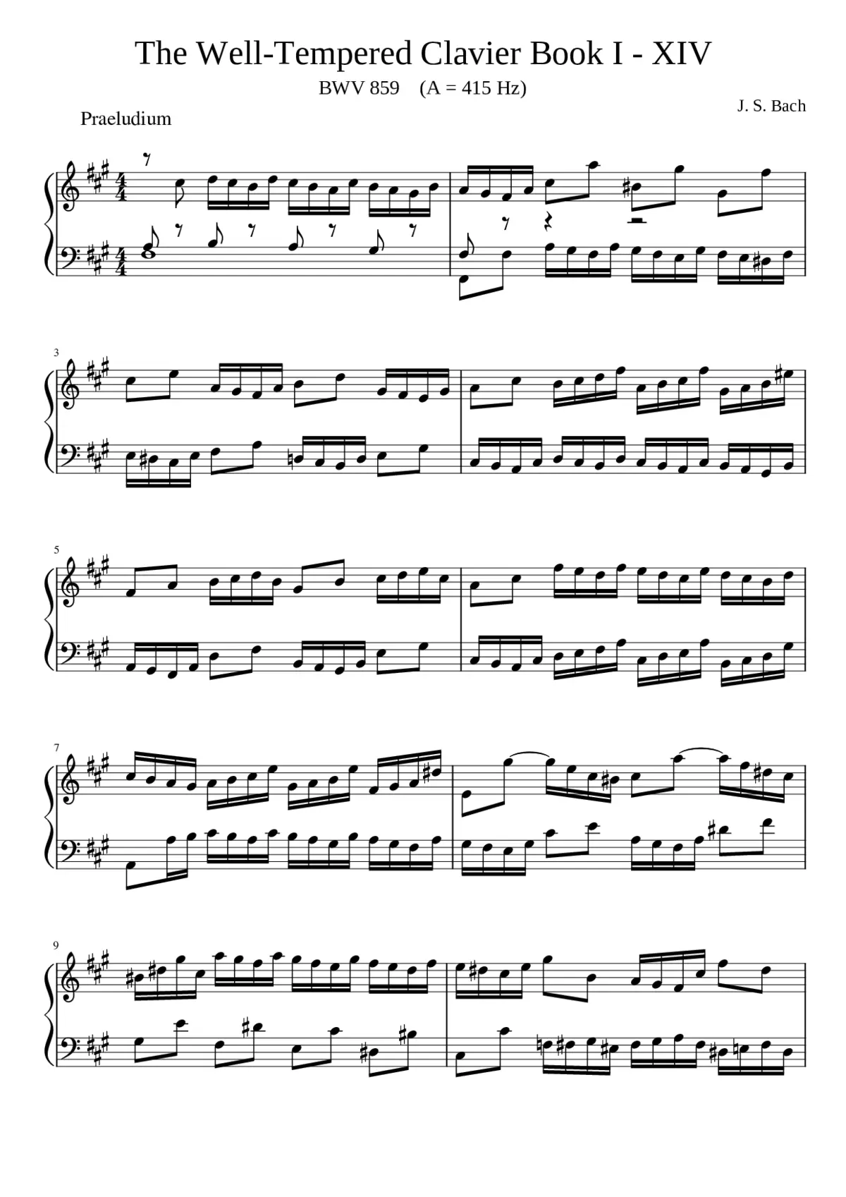 Prelude and Fugue in F-sharp minor BWV 859 - Page 1