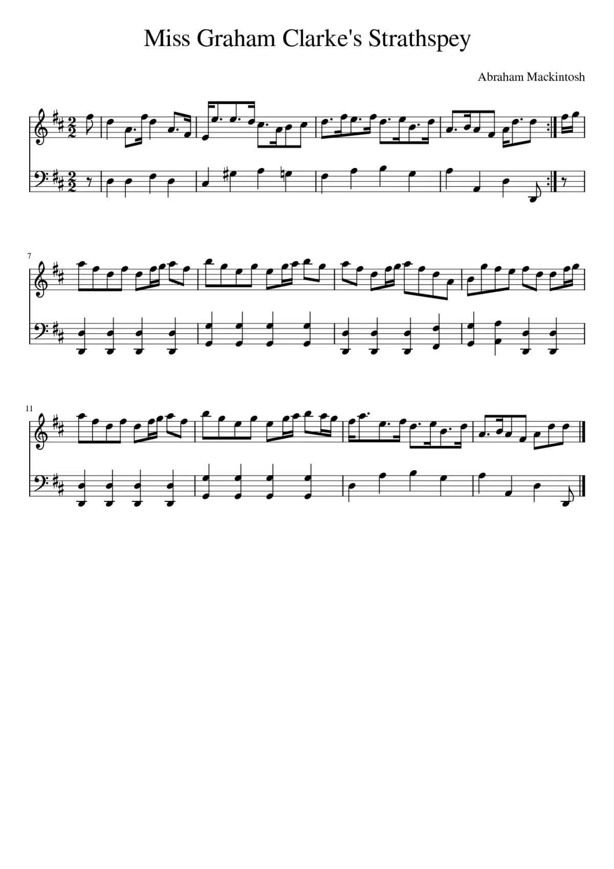 Miss Graham Clarke's Strathspey - Page 1