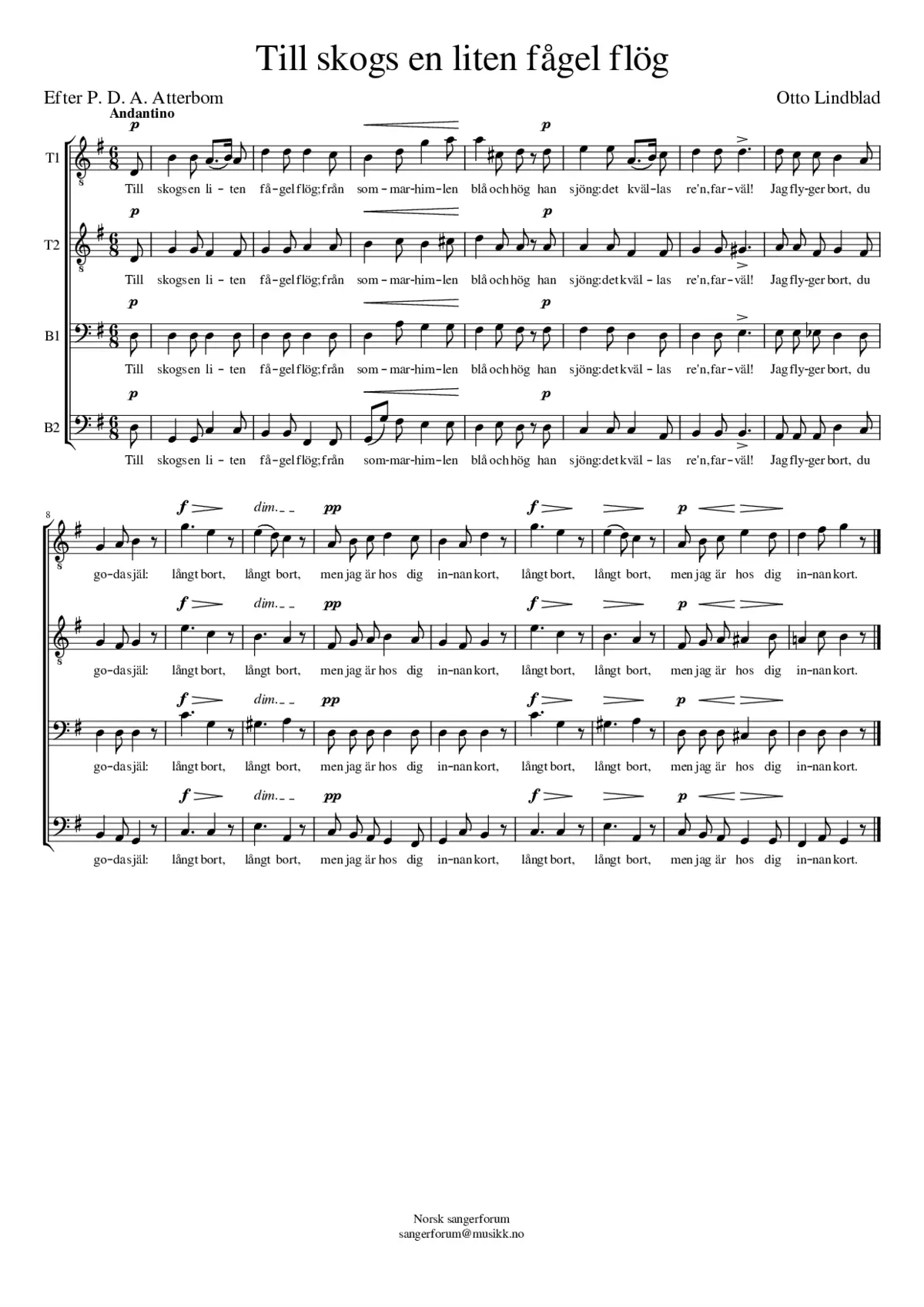 Till skogs en liten fågel flög - Page 1