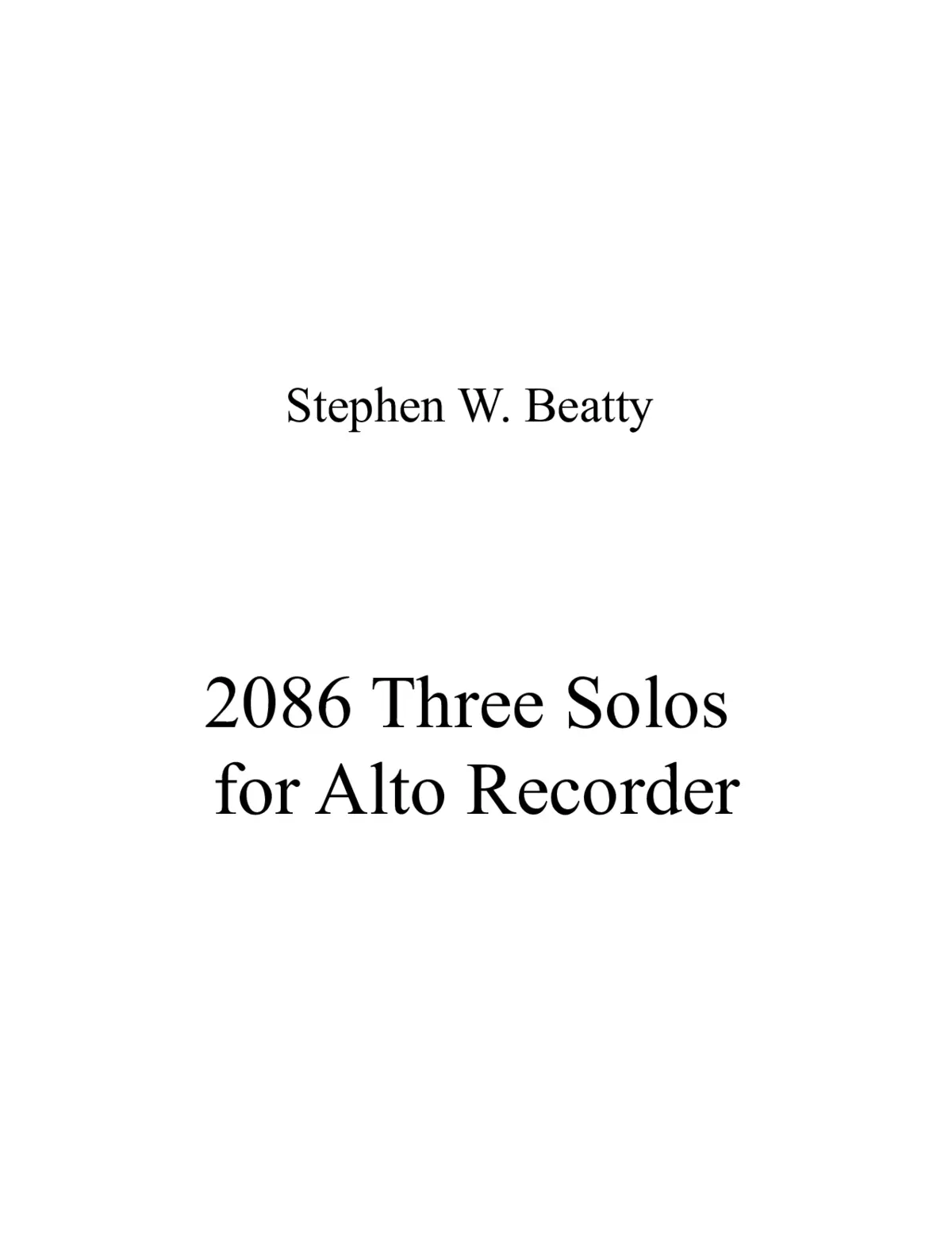 Three Solos for Alto Recorder - Page 1