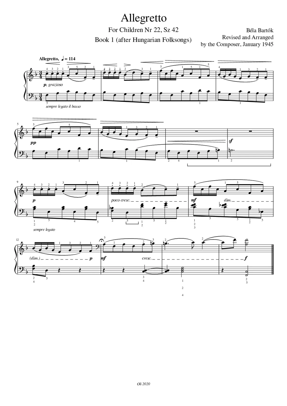 For Children Sz.42 - Page 1