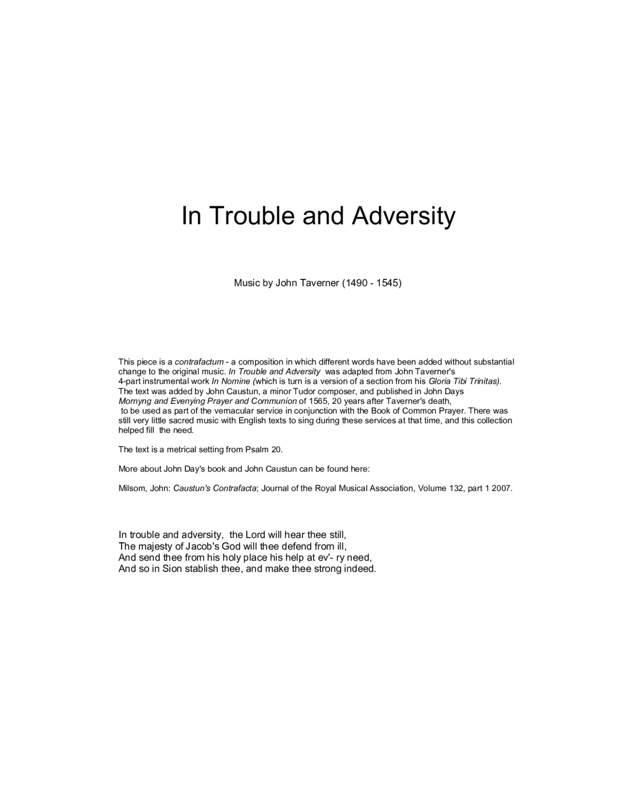 In trouble and adversity - Page 1
