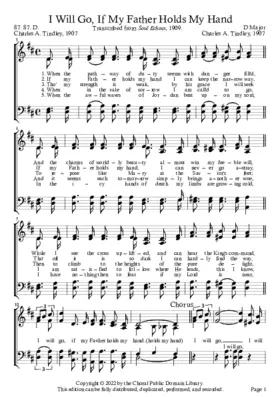 I Will Go, if My Father Holds My Hand