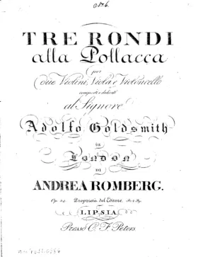 3 Rondi alla Pollacca per 2 Violini, Viola e Violoncello