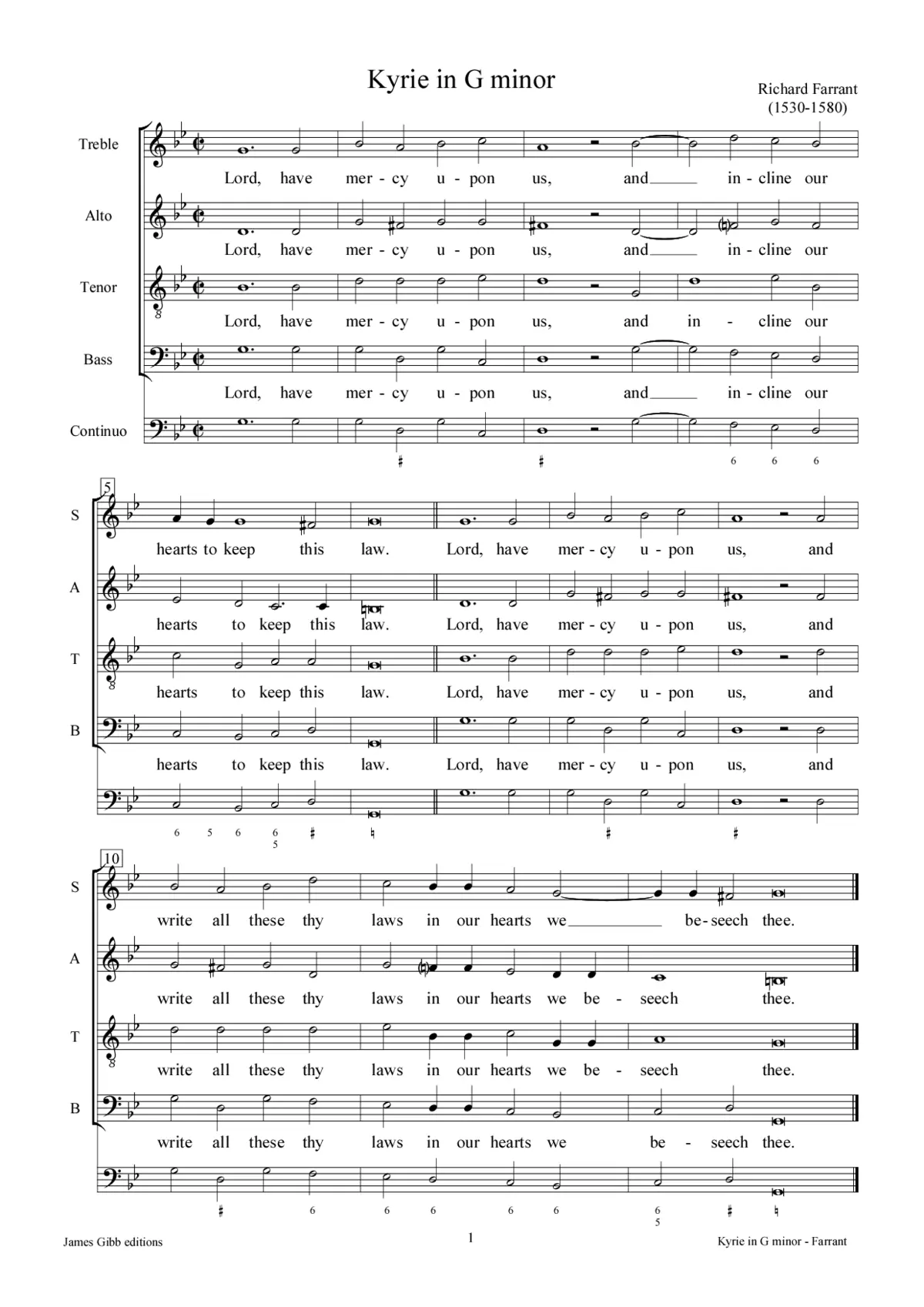 Kyrie in G minor - Page 1