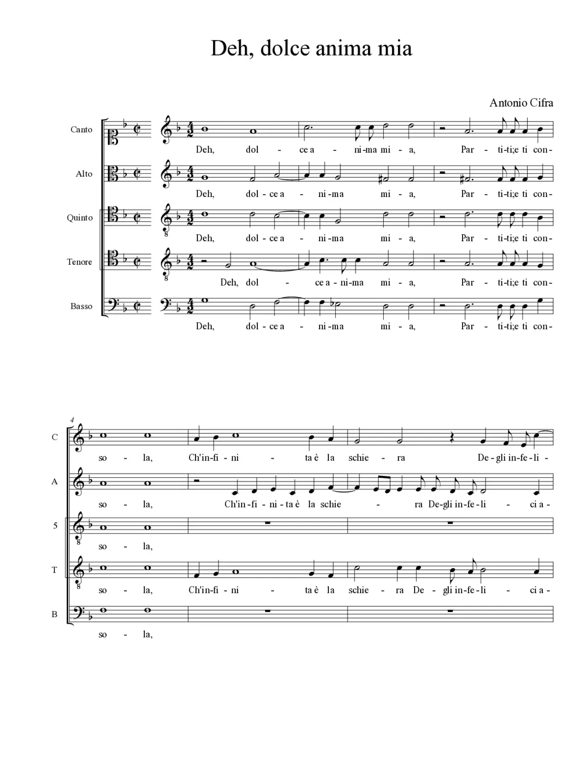 Deh, dolce anima mia - Page 1