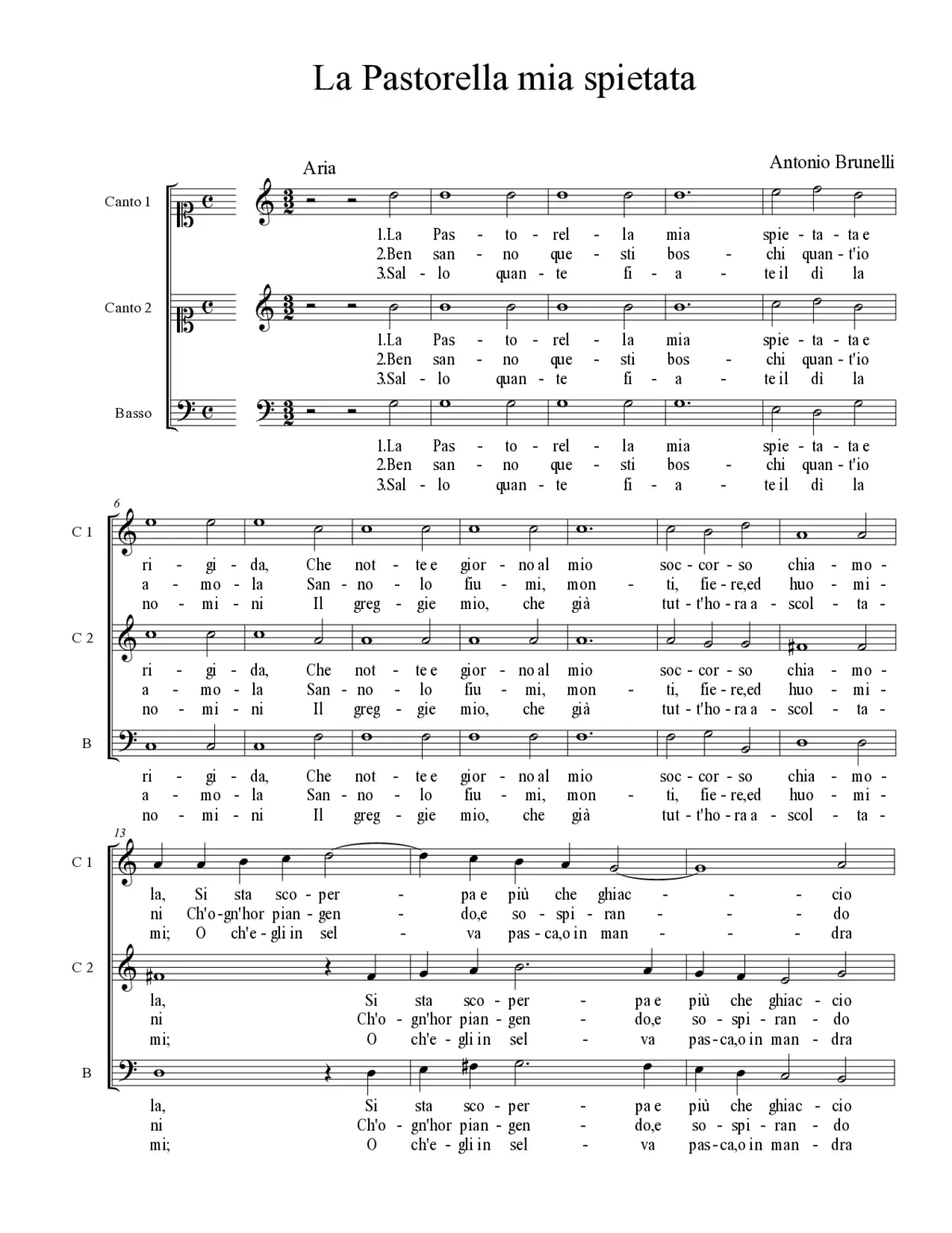 La Pastorella mia spietata - Page 1